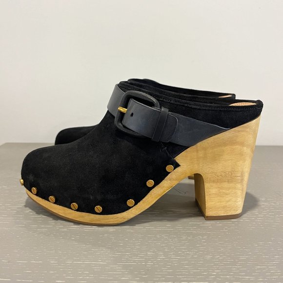 Veronica Beard Dacey Suede Mule Clogs Womens Size 8.5 in Black NWOT - Picture 3 of 7